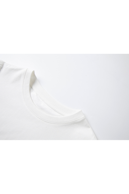 Lace Trim Lantern Sleeve Round Neck Short Sleeve T-Shirt-VIMLYSTORE