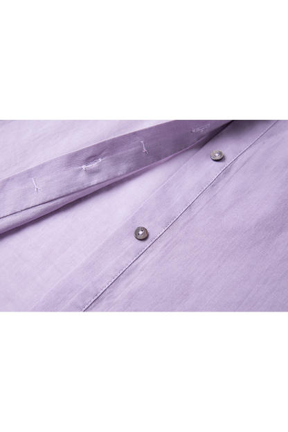 Monet Purple Linen-Cotton Light Luxury Youthful Chic Shirt-VIMLYSTORE