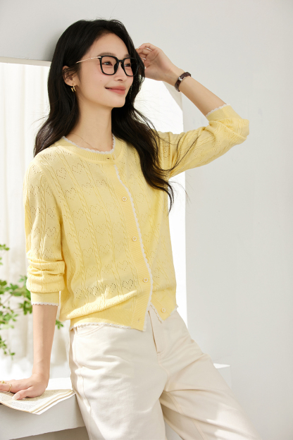 Heart Cut-Out Slim-Fit Knit Sweater-VIMLYSTORE
