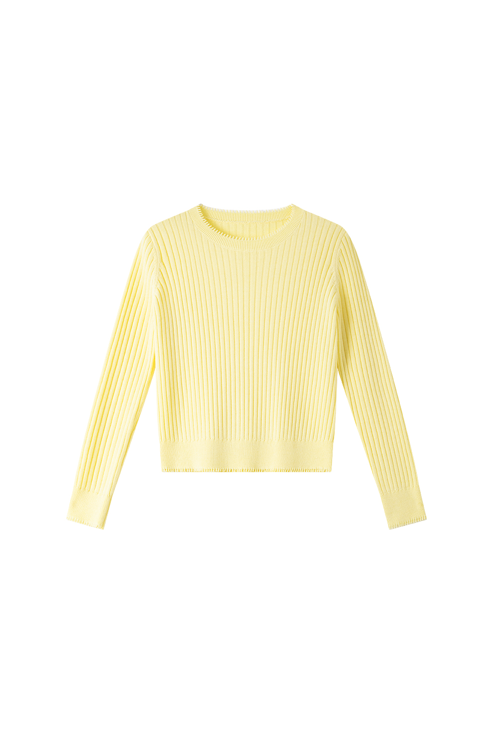 Ribbed Wool Blend Loose Round Neck Knitted Top-VIMLYSTORE