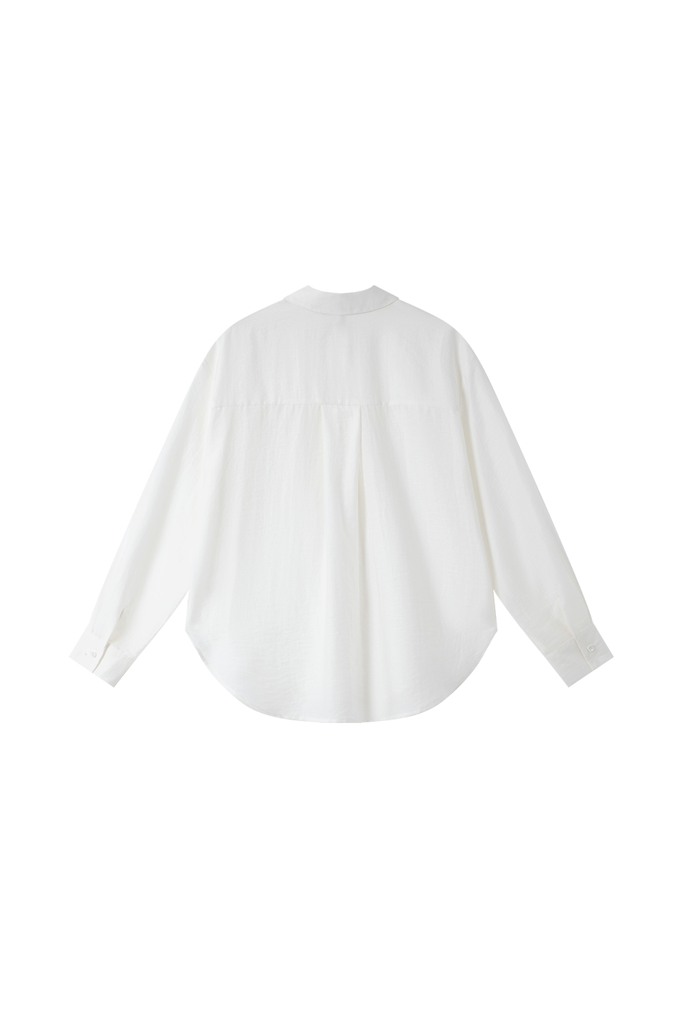 Luxe White Long-Sleeve Shirt with Youthful Silhouette-VIMLYSTORE