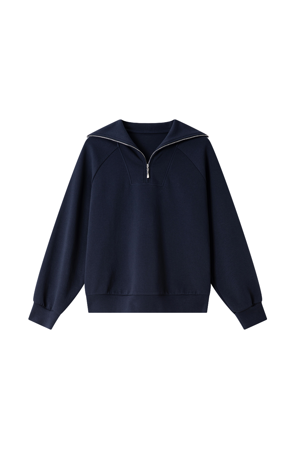 Retro Zip-Collar Pullover Sweatshirt-VIMLYSTORE