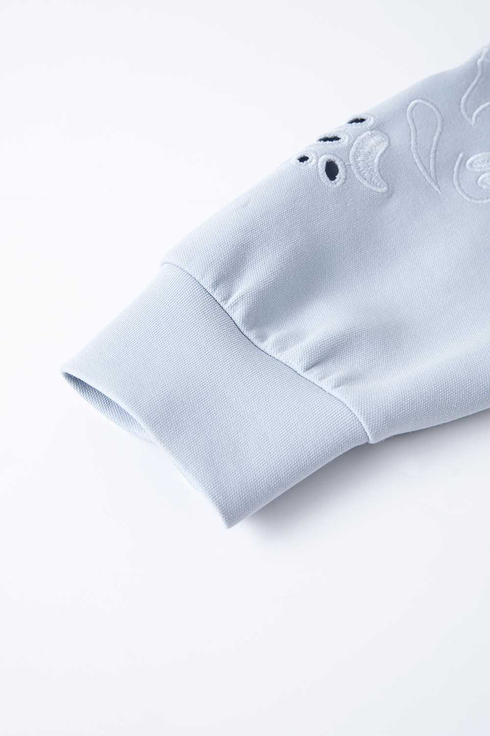 Openwork-Embroidered Oversized Sweatshirt-VIMLYSTORE