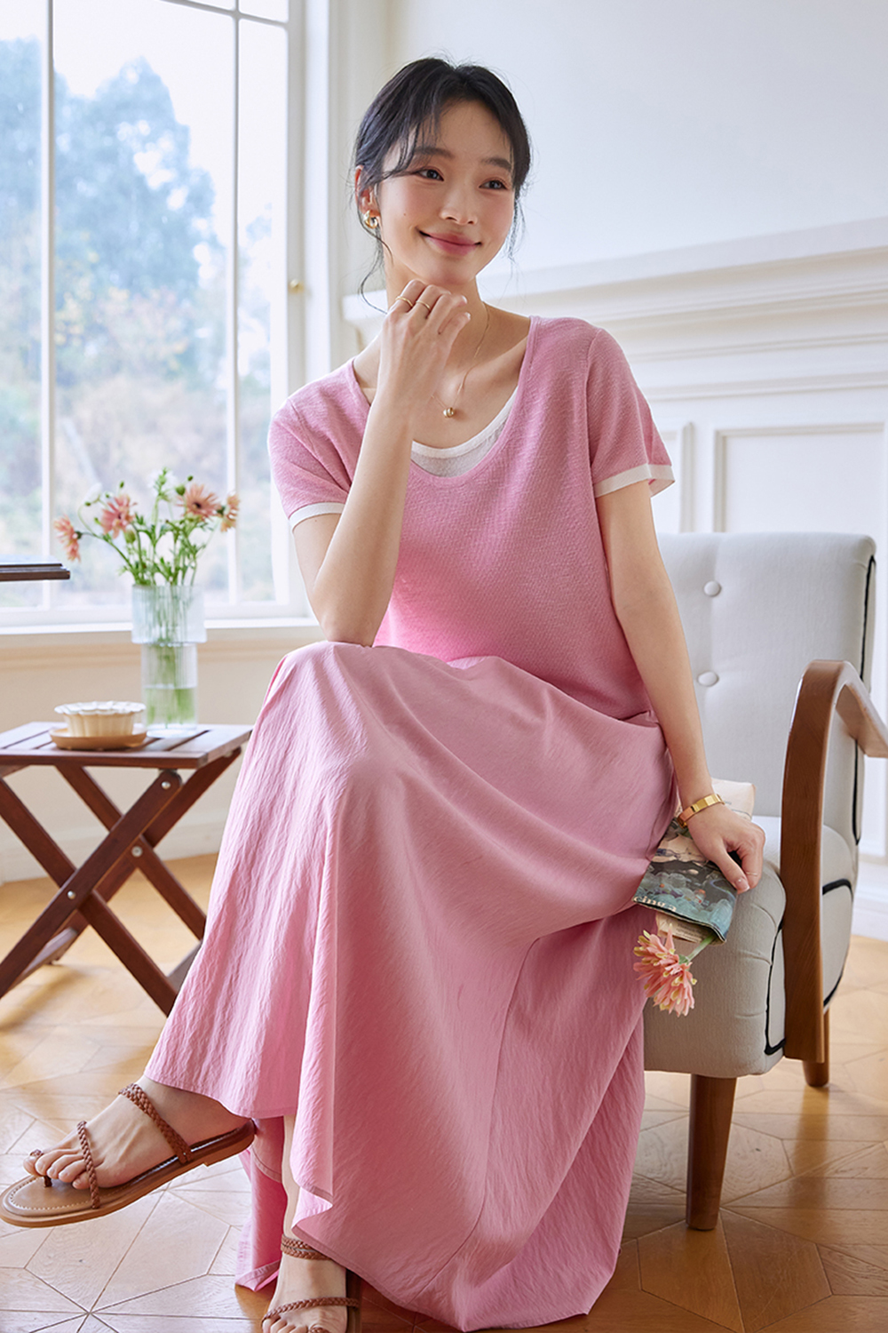 Color-blocking Casual Two-piece Set