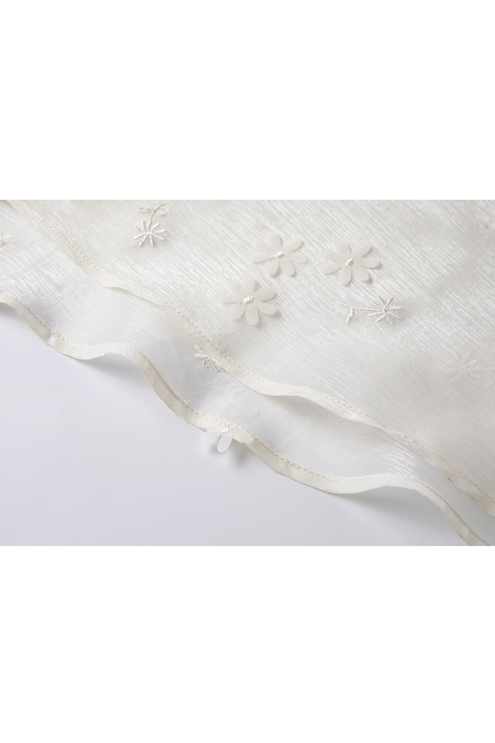 Feminine Slim-Fit 3D Floral Embroidered A-Line Skirt
