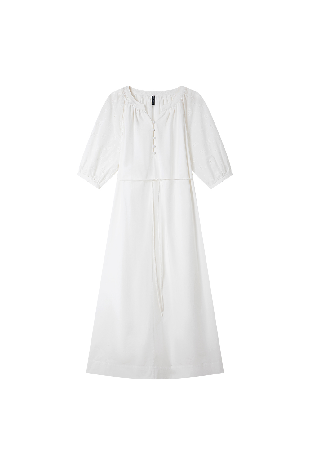 Breathable Floral Embroidery V-Neck Slimming Maxi Dress-VIMLYSTORE