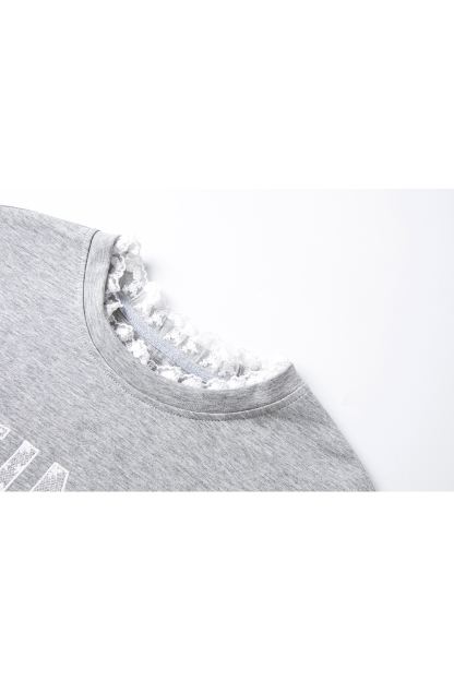 Lace Trim Skirt & Sweatshirt Set-VIMLYSTORE
