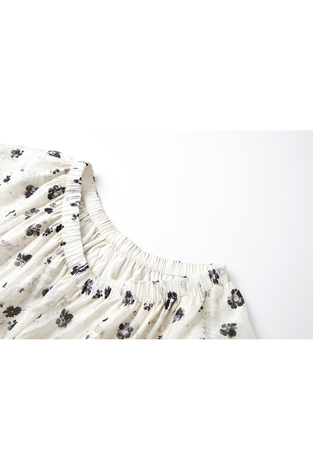 French Floral Soft V-Neck Puff Sleeve Slimming Maxi Dress-VIMLYSTORE