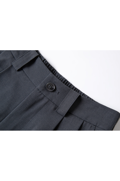 Pleated Wide-Leg Dress Pants with Relaxed Waist-VIMLYSTORE