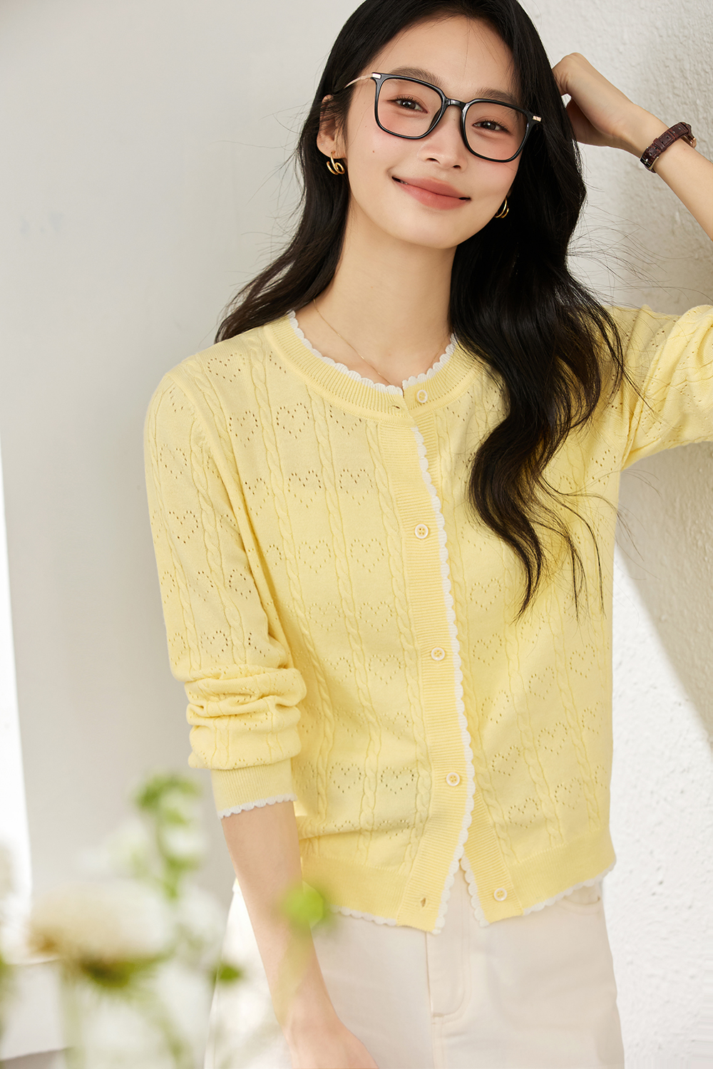 Heart Cut-Out Slim-Fit Knit Sweater-VIMLYSTORE