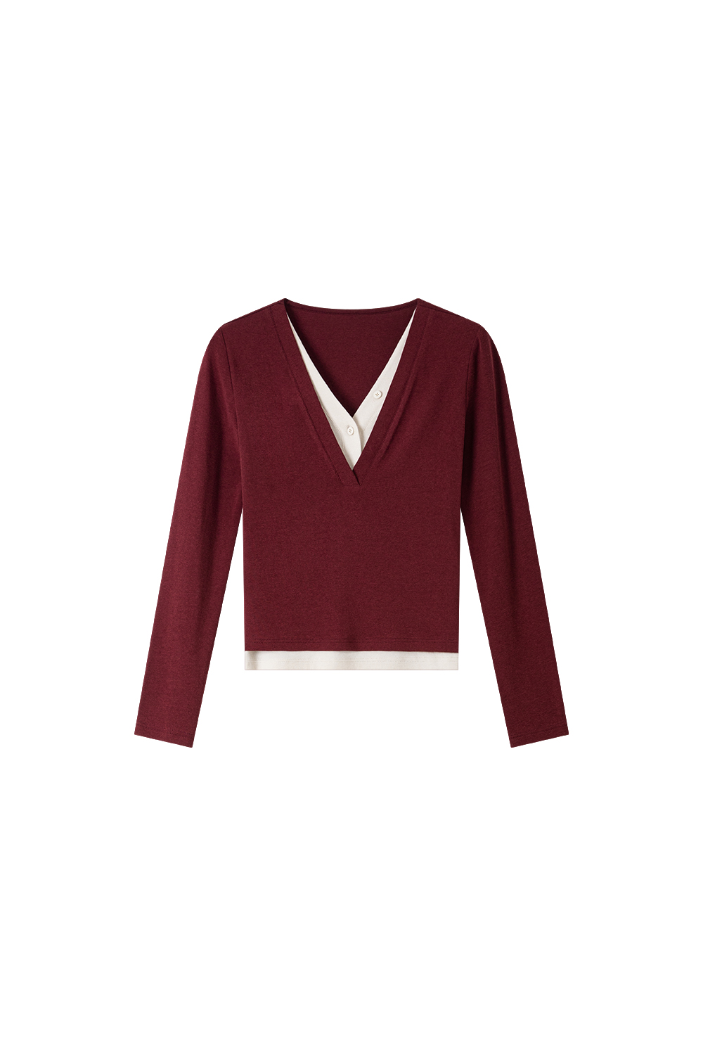 False Two-piece Designer Slim-fit Layering Long Sleeve T-shirt-VIMLYSTORE