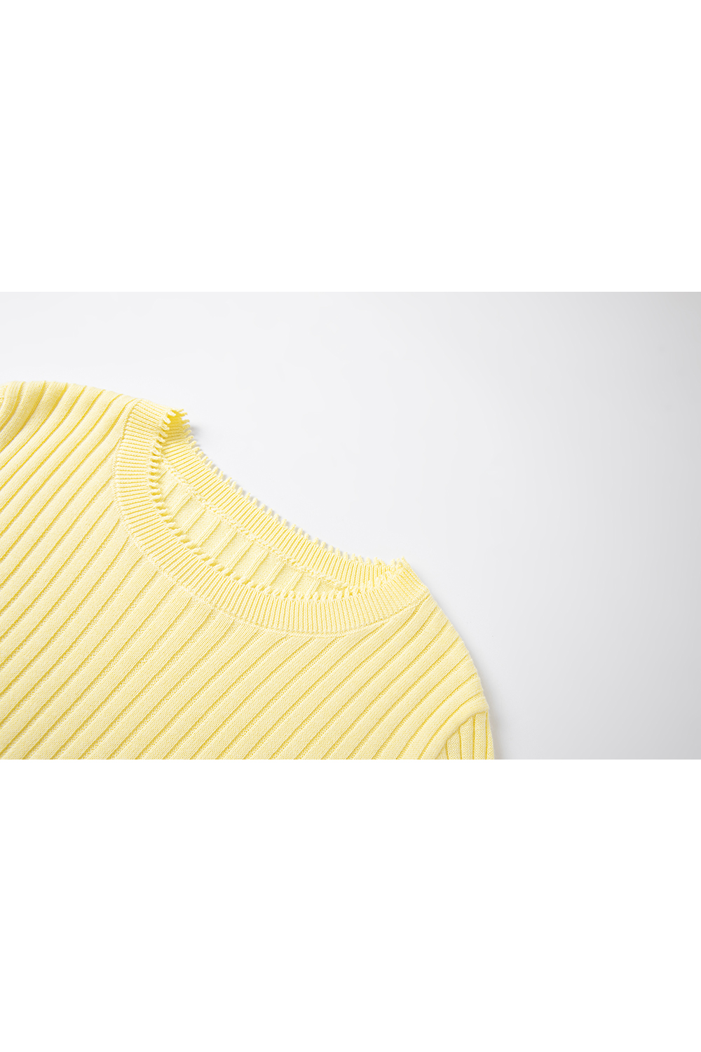 Ribbed Wool Blend Loose Round Neck Knitted Top-VIMLYSTORE