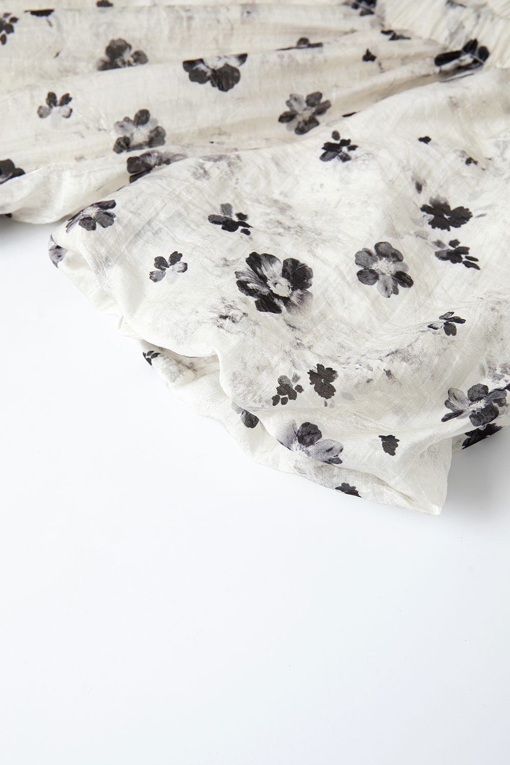 French Floral Soft V-Neck Puff Sleeve Slimming Maxi Dress-VIMLYSTORE