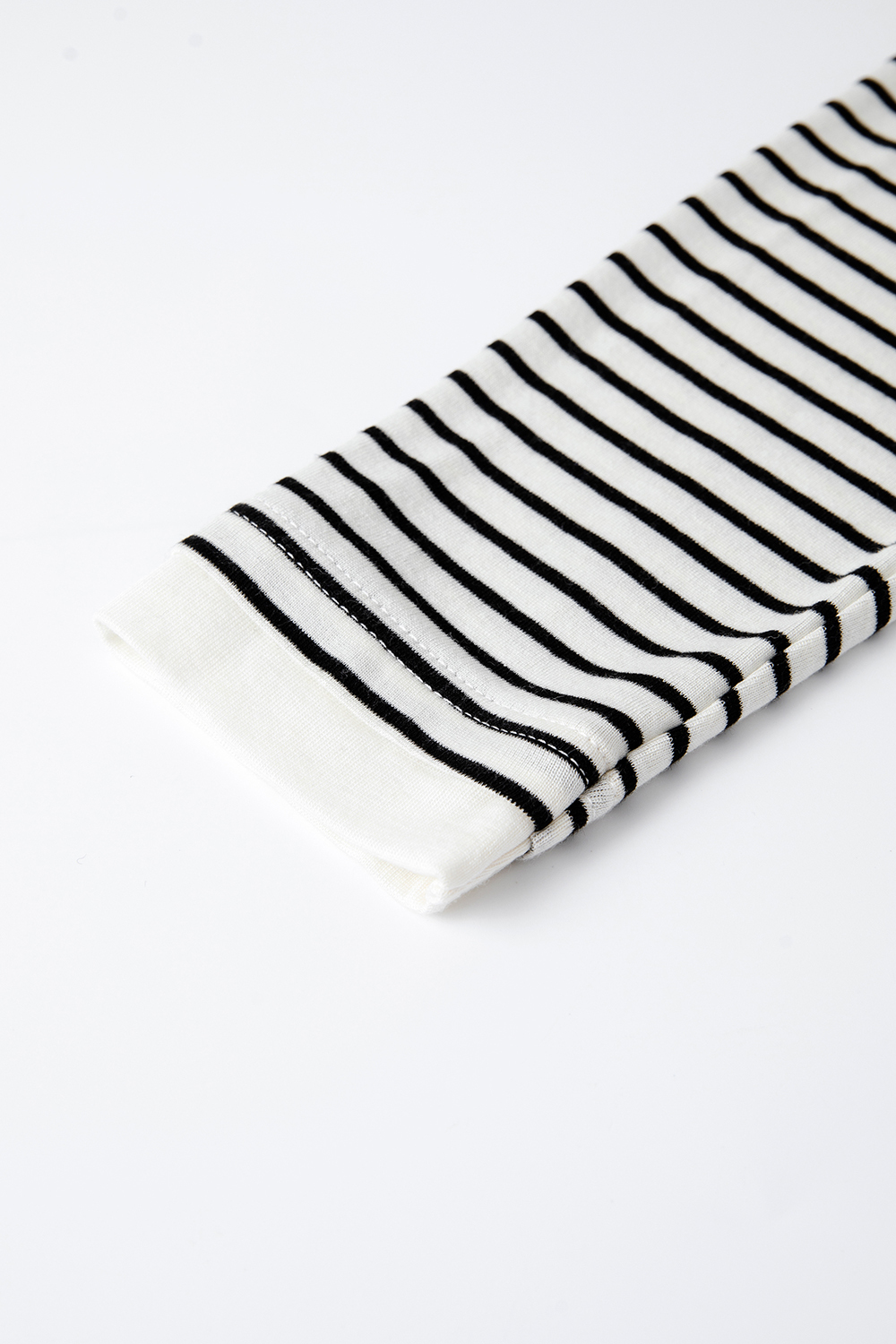 Black & White Striped Wool-Blend Relaxed Tee-VIMLYSTORE