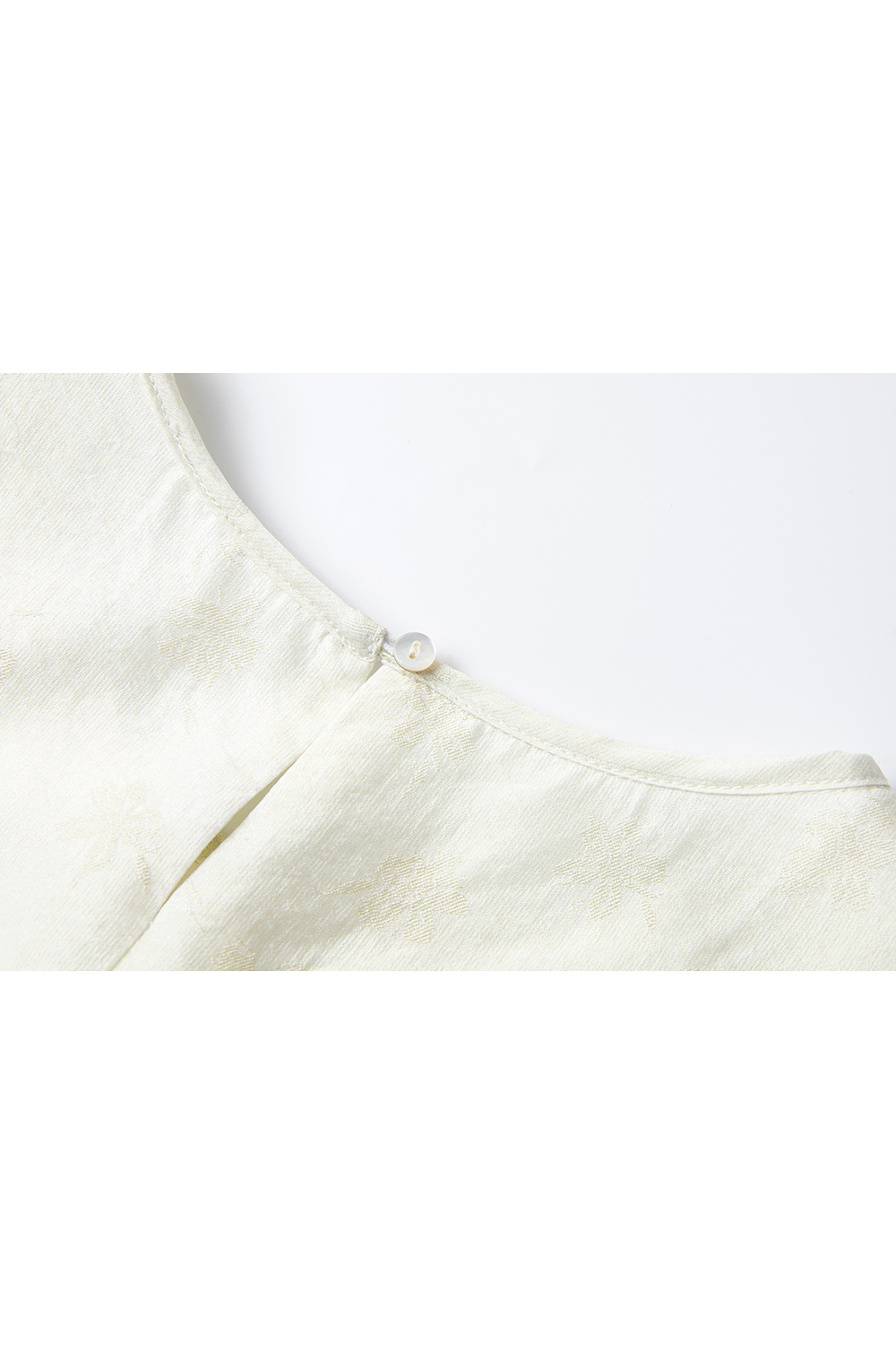 lyocell Embroidered Shift Dress with Bishop Sleeves-VIMLYSTORE