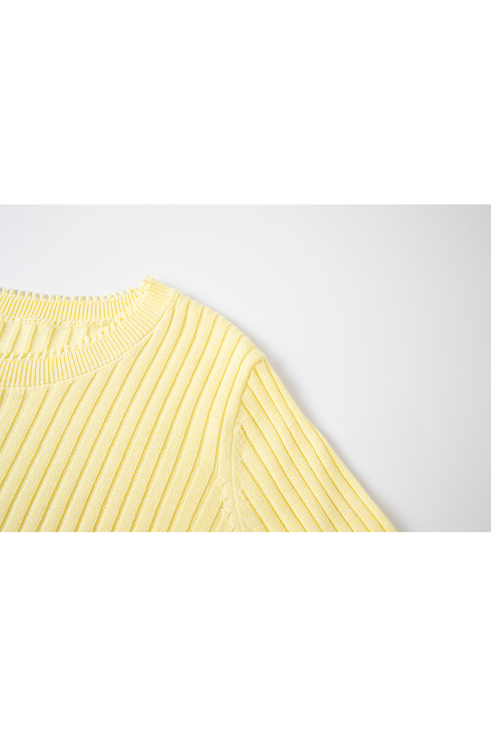 Ribbed Wool Blend Loose Round Neck Knitted Top-VIMLYSTORE