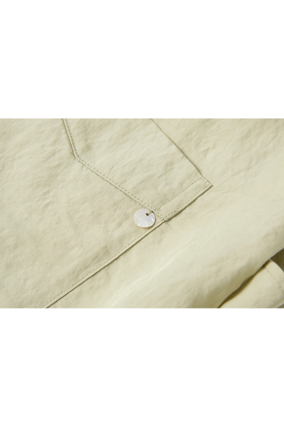 Lyocell Sleeveless Collared Solid Shirt