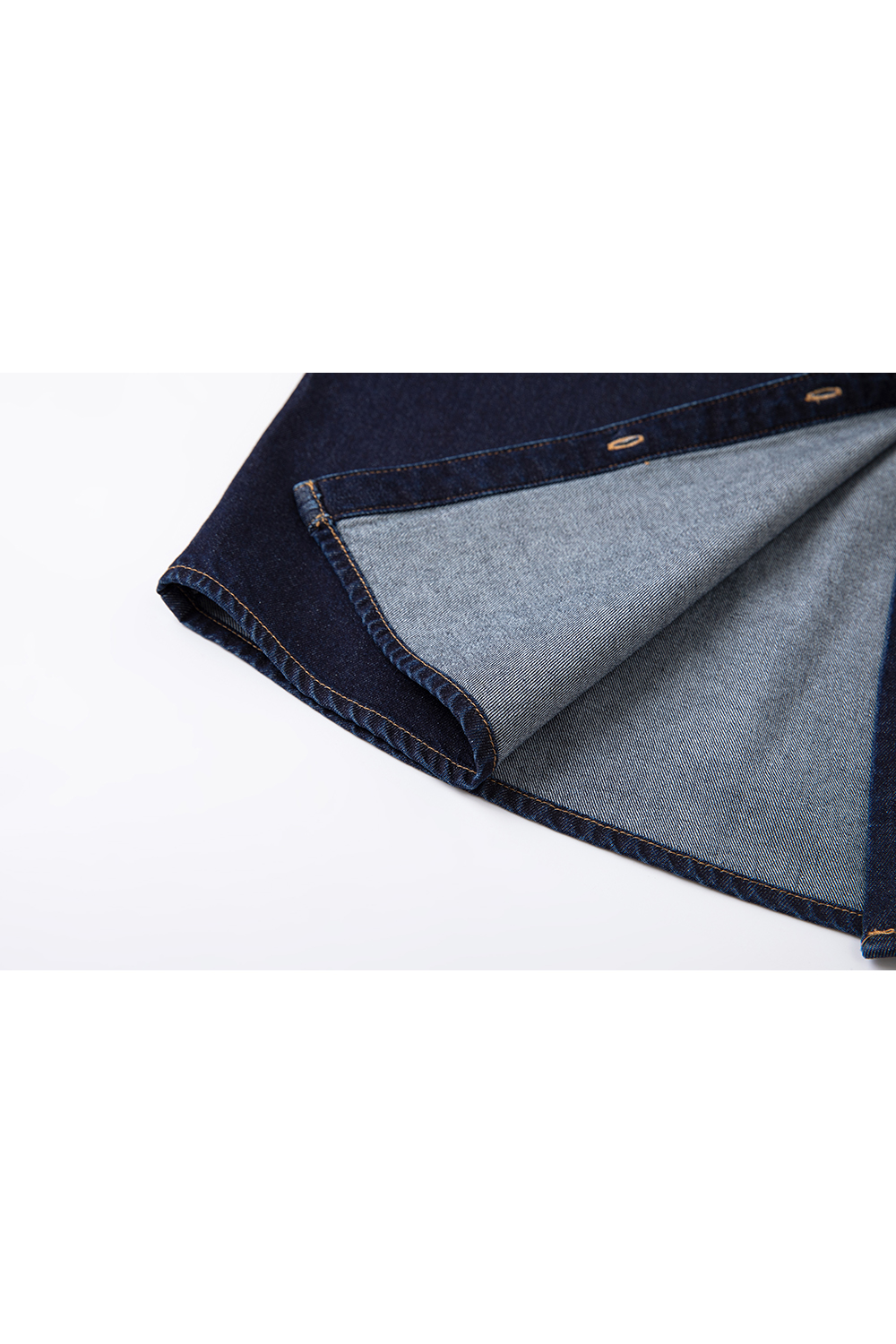 Designer Loose Stand-up Denim Long Sleeve Cotton Shirt-VIMLYSTORE