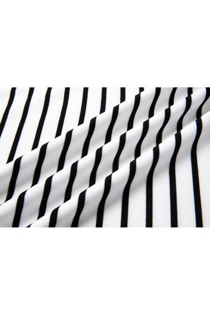 Color Block Striped Short Sleeve Round Neck T-Shirt
