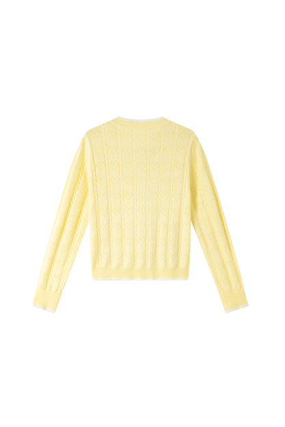 Heart Cut-Out Slim-Fit Knit Sweater-VIMLYSTORE