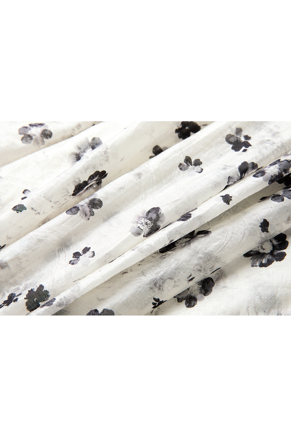 French Floral Soft V-Neck Puff Sleeve Slimming Maxi Dress