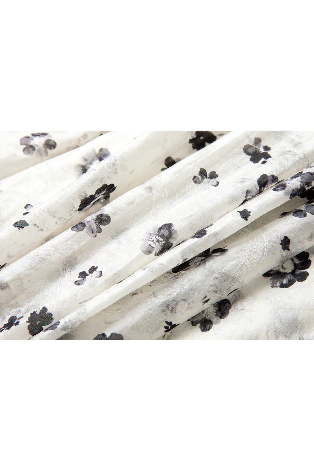 French Floral Soft V-Neck Puff Sleeve Slimming Maxi Dress
