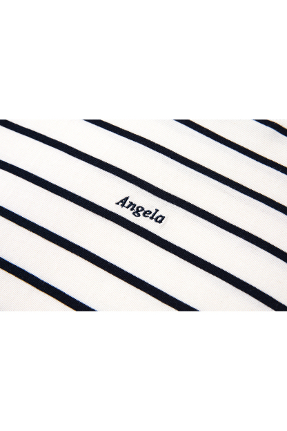 Slim-Fit Contrast Sleeve Tee with Embroidered Lettering-VIMLYSTORE