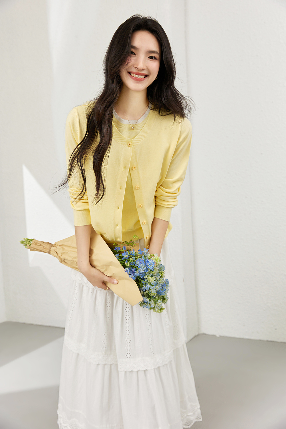 Faux Two-Layer Knit Cardigan Coat-VIMLYSTORE