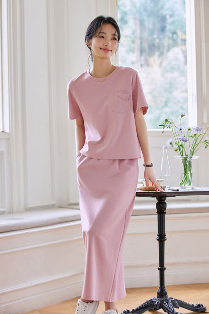 Youthful Fashion Top with Straight Skirt Set-VIMLYSTORE