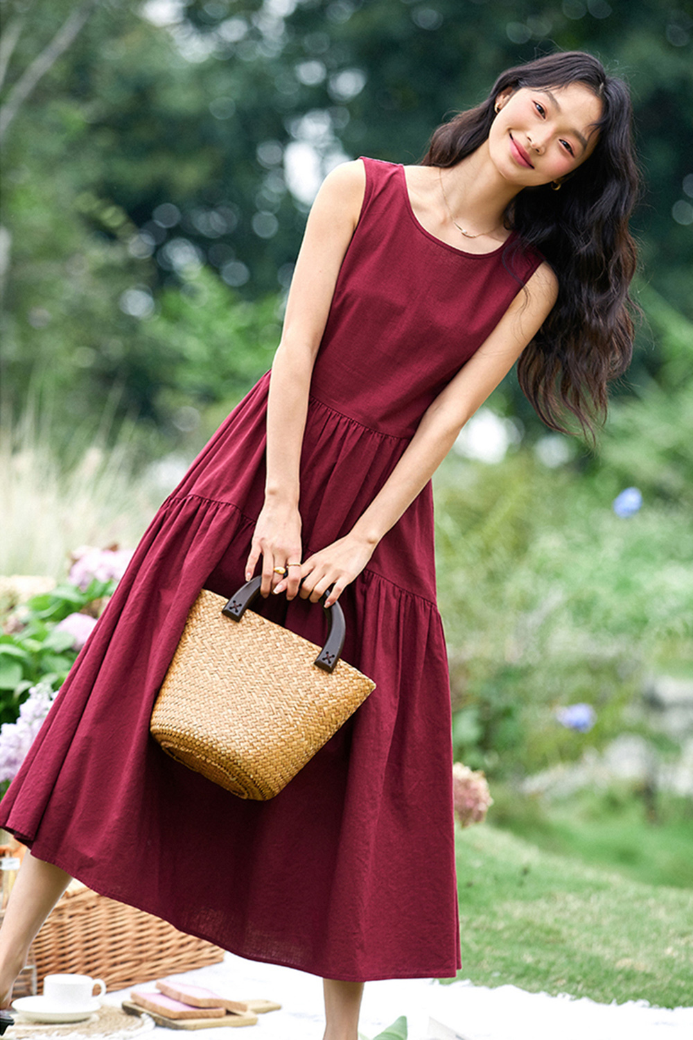 Fashion Minimalist Sleeveless Round-Neck Maxi Dress-VIMLYSTORE