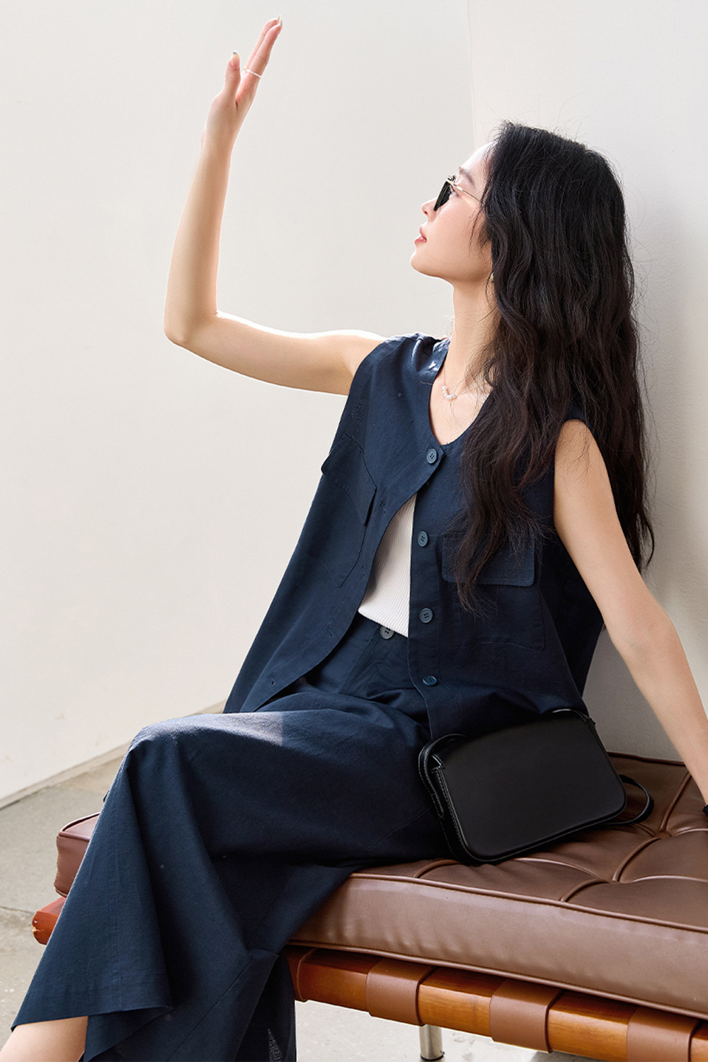 Fashionable Sleeveless Vest with Straight Skirt Two-Piece Set-VIMLYSTORE