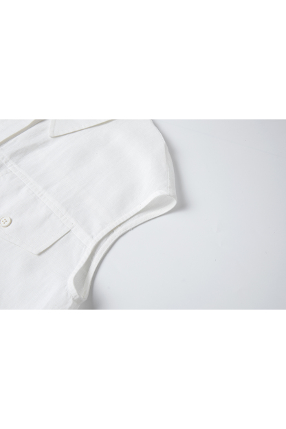 Commute-Elegance Sleeveless Cardigan with Lapel Collar-VIMLYSTORE