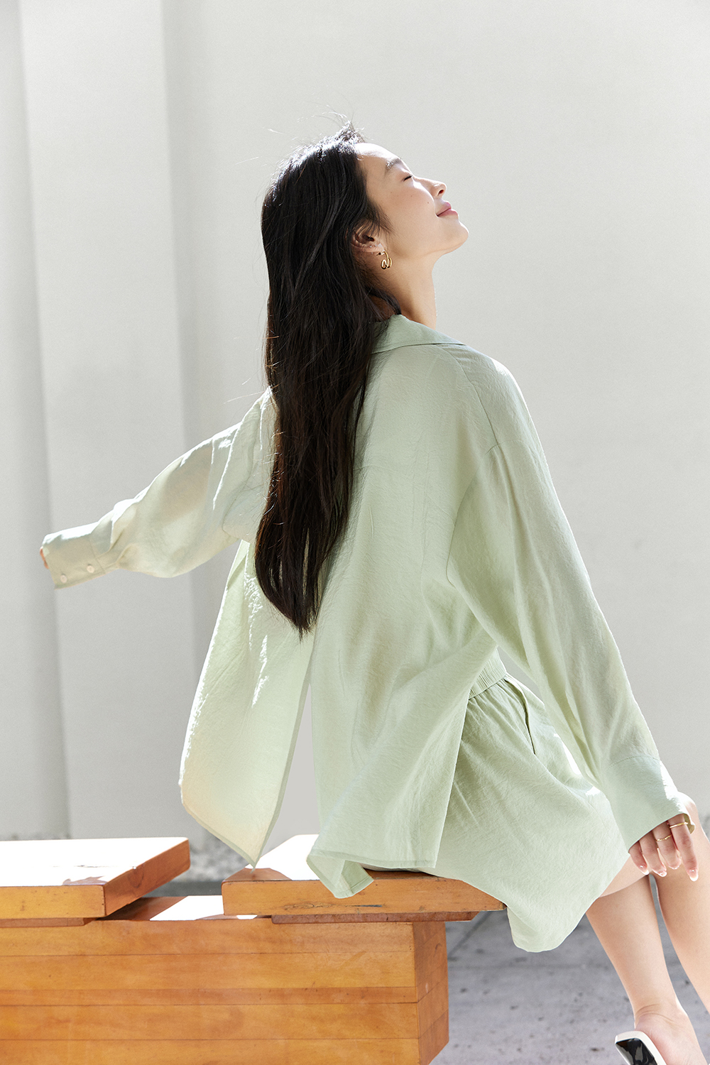 Simple Commuter Sun Protection Shirt & Shorts Two-Piece Set-VIMLYSTORE