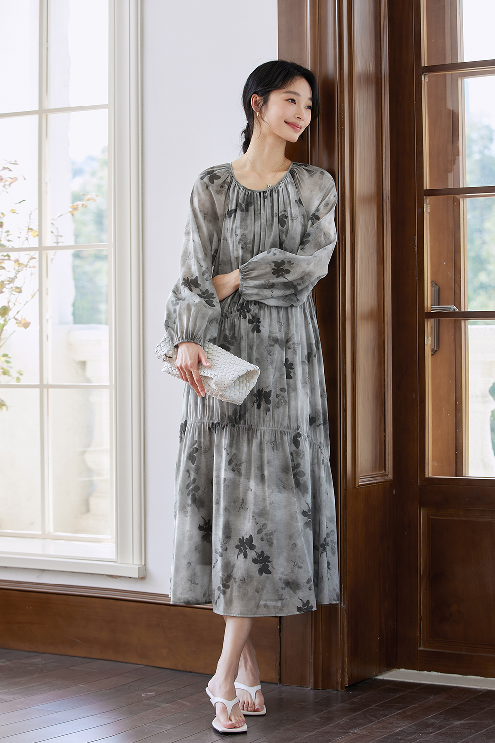 French High-End Chiffon Floral Elegant A-Line Fairy Dress