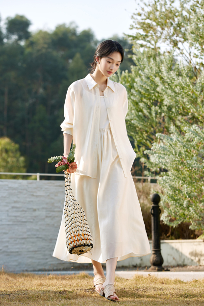 Lyocell French Sleeveless Dress Two-Piece Set-VIMLYSTORE