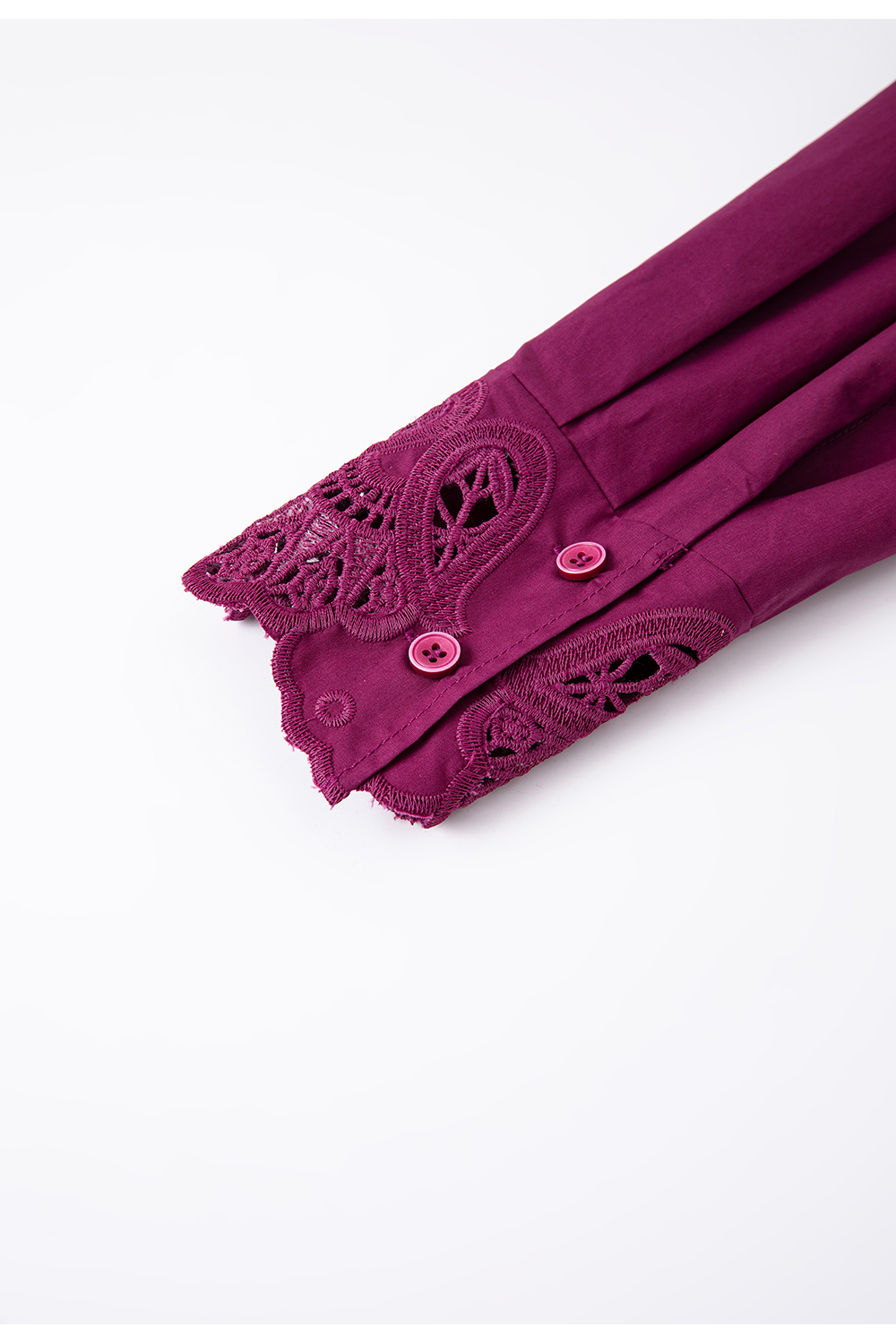 Artistic Cutwork Notch-Collar Blouse-VIMLYSTORE