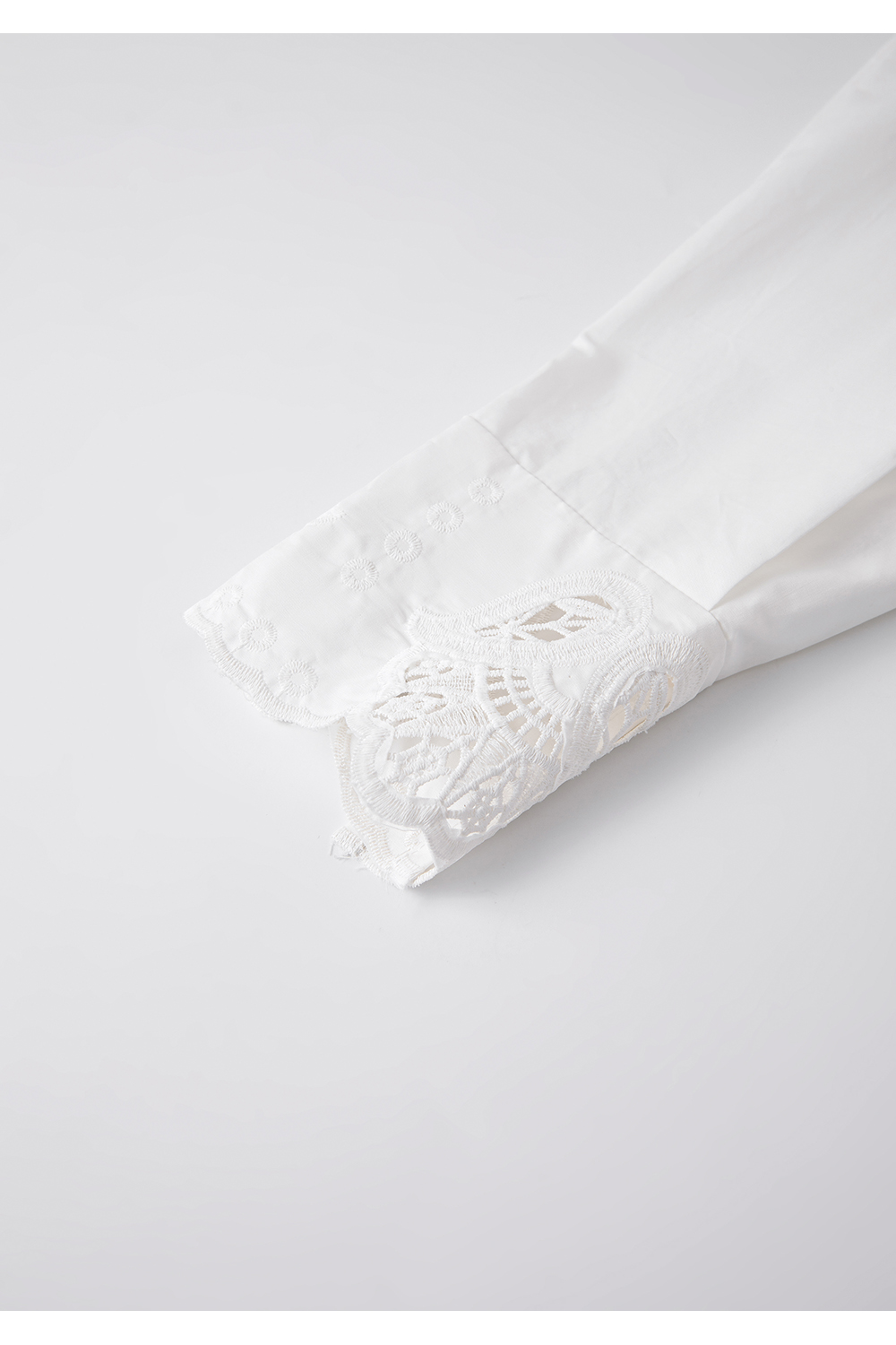 Artistic Cutwork Notch-Collar Blouse-VIMLYSTORE