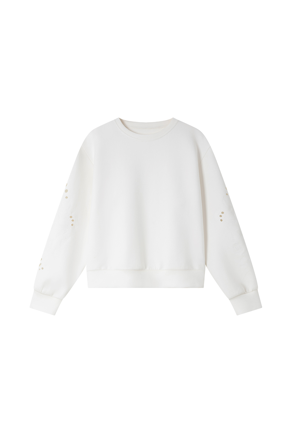 Openwork-Embroidered Oversized Sweatshirt-VIMLYSTORE