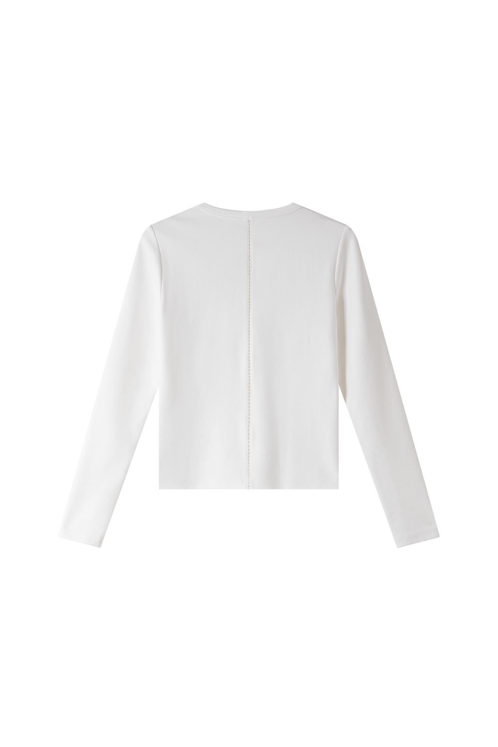 Lace-Insert Layering Tee with Pintuck Detail-VIMLYSTORE