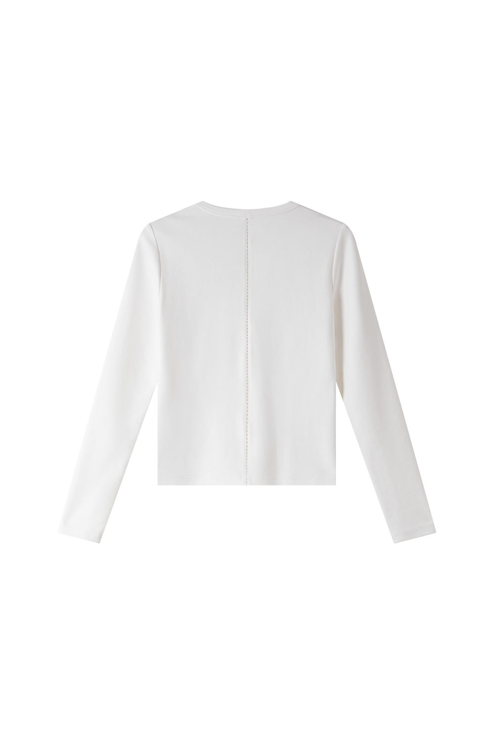 Lace-Insert Layering Tee with Pintuck Detail-VIMLYSTORE