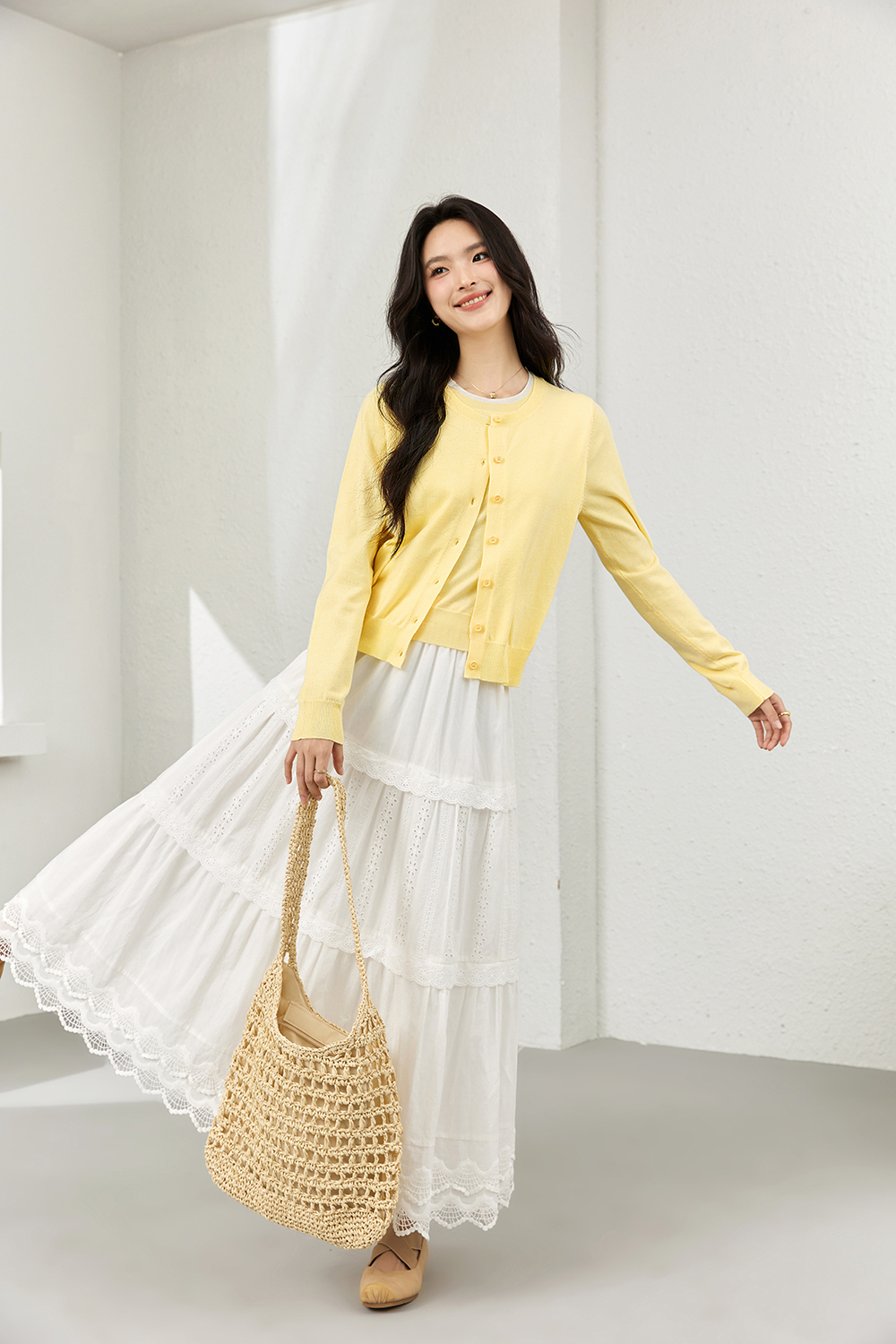 Faux Two-Layer Knit Cardigan Coat-VIMLYSTORE