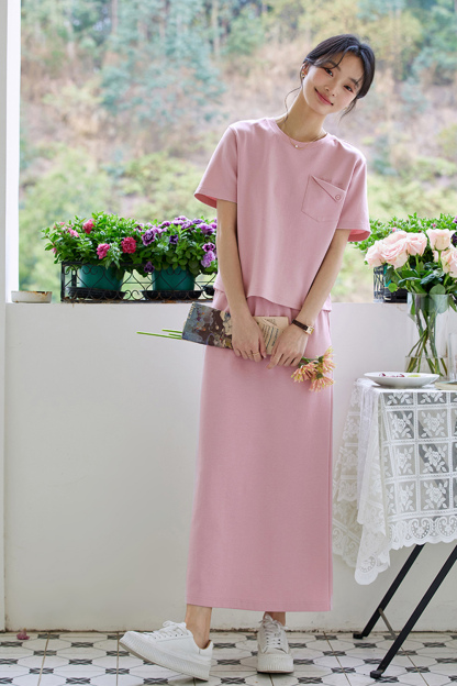 Youthful Fashion Top with Straight Skirt Set-VIMLYSTORE