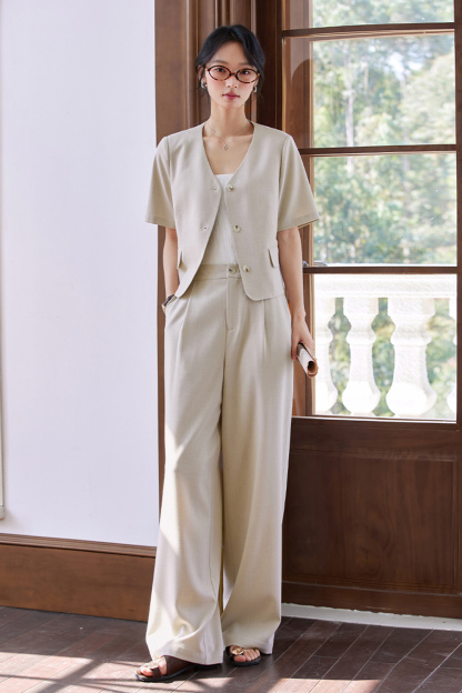 Minimalist High-Waist Office Suit Two-Piece Set-VIMLYSTORE