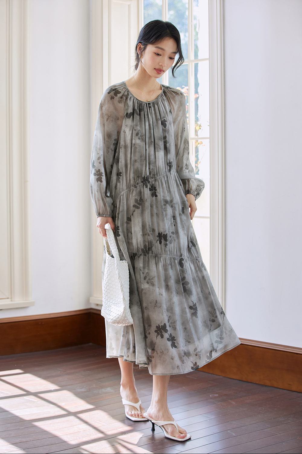 French High-End Chiffon Floral Elegant A-Line Fairy Dress