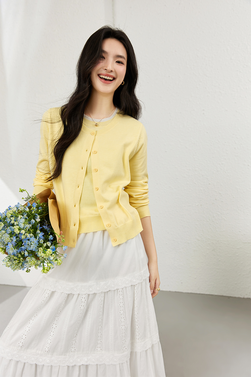 Faux Two-Layer Knit Cardigan Coat-VIMLYSTORE