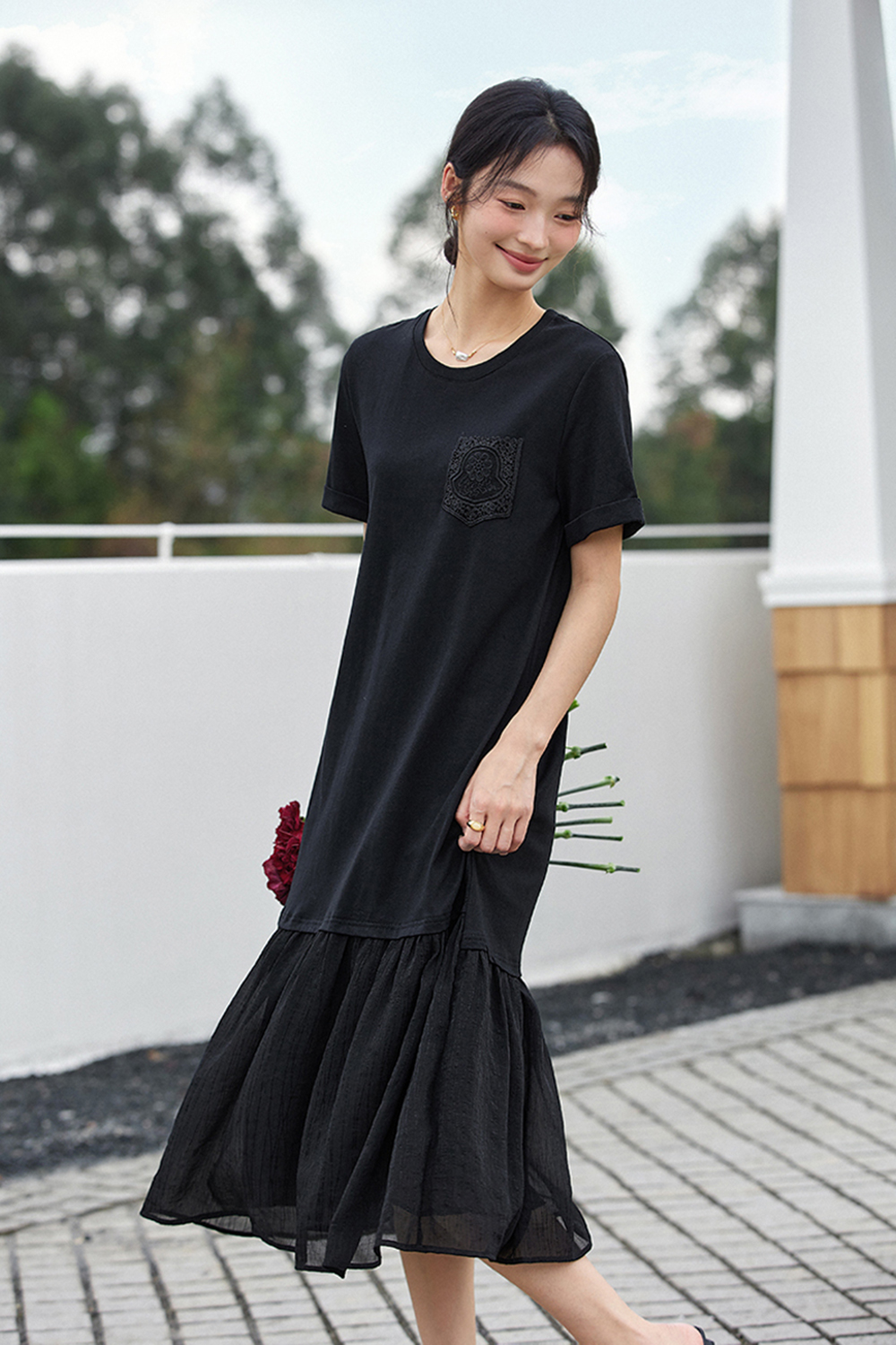 Sorona Draped Paneled Maxi Dress-VIMLYSTORE