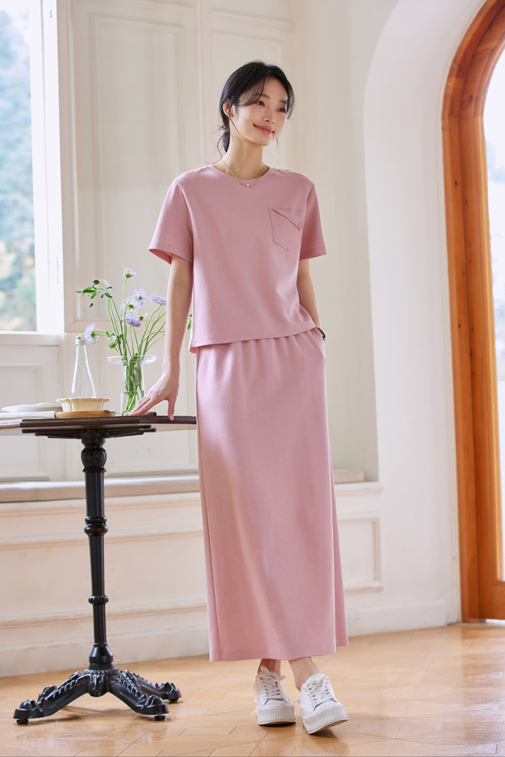Youthful Fashion Top with Straight Skirt Set-VIMLYSTORE