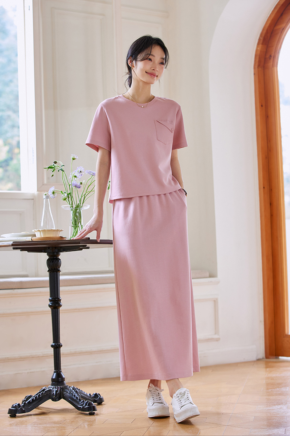 Youthful Fashion Top with Straight Skirt Set-VIMLYSTORE