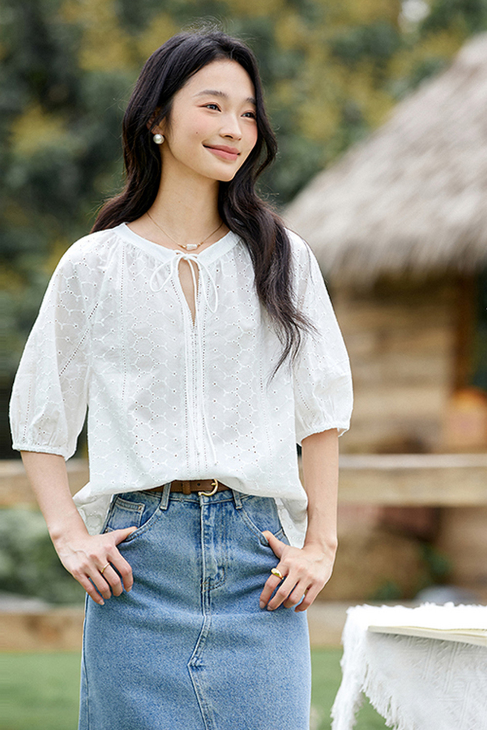 Loose Casual Cotton Short-Sleeve Round-Neck Top-VIMLYSTORE