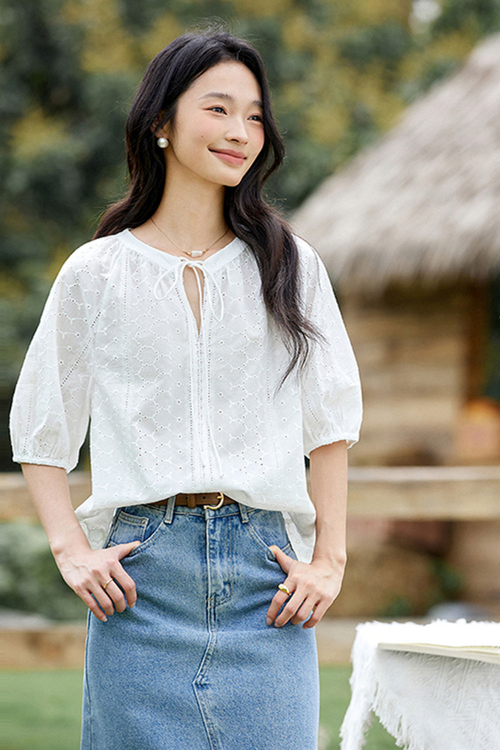 Loose Casual Cotton Short-Sleeve Round-Neck Top-VIMLYSTORE